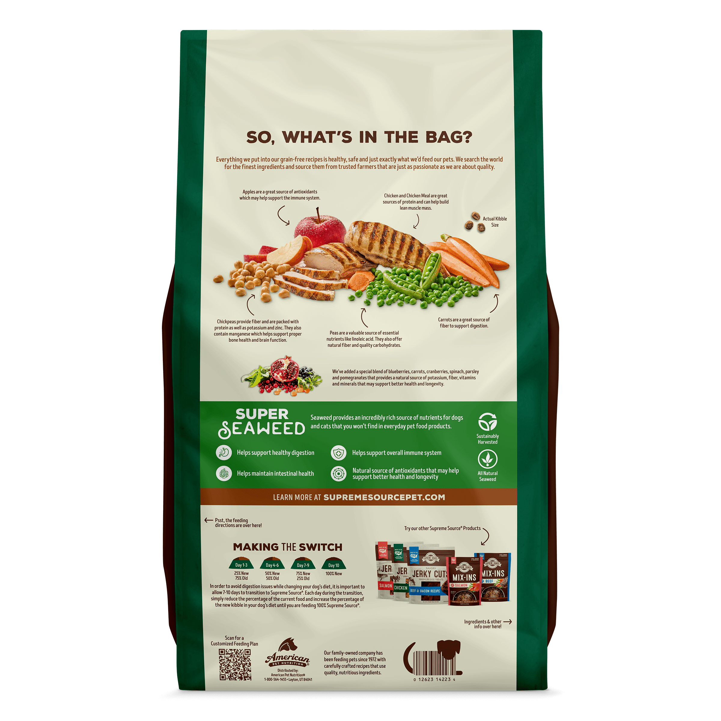 Supreme Source Grain-Free Chicken, Apple & Carrot Recipe Dry Dog Food, 22lb Bag