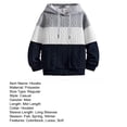 thumbnail image 6 of Lohuatrd Men Fall Winter Hoodie Drawstring Applique Colorblock Knitted Elastic Cuff Hooded Thick Warm Loose Soft Warm Casual Men Top, 6 of 7