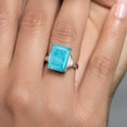 thumbnail image 4 of Gem Stone King 925 Sterling Silver Green Turquoise Ring for Women (5.00 Cttw, Emerald Cut 14X10MM, Gemstone Birthstone, Available in Size 5, 6, 7, 8, 9), 4 of 4
