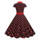 thumbnail image 5 of Vestido de Manga Corta para Mujeres de Moda Casual Impreso Cuello en V con Cremallera Grande Del Doblado, Poliéster Ligero para el Verano, 5 of 9