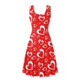 thumbnail image 3 of FKELYI Red Heart Sleeveless Dress Stretchy Sleeveless Midi Dress Valentine's Day Gift Durable Tank Dresses for Women Casual Summer Size XL, 3 of 5