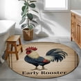thumbnail image 3 of Early Rooster Round Area Rug 3Ft Washable Small Circle Rugs for Kitchen Entryway, Brown Spring Farmhouse Vintage Chicken Non-Slip Carpet Floor Mats Indoor Outdoor Carpet Runner Aesthetic Home Decor, 3 of 8