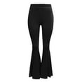 thumbnail image 5 of Prolriy Flare Pants for Women Ladies Solid Color High Waist Slim Fit Casual Flared Pants Trousers Bell Bottoms Womens Pants Black XXL, 5 of 7
