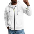 thumbnail image 7 of Rvwovn Men's Zip Up Hooded Jacket Utility Multi-Pocket Casual Fall Winter Outerwear Sizes S-3X, 7 of 7