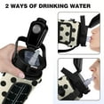 thumbnail image 3 of Black and White Dots 64 Oz Water Bottle with Measurements - BPA Free Leakproof Sport Large Plastic Water Bottle with Straw Strap & Insulated Neoprene Holder Carrier Bag Great Gift for Women Men, 3 of 7