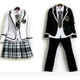 thumbnail image 2 of Disfraz infantil para estudiantes de primaria, coro de secundaria, disfraz de recitación, otoño e invierno, uniforme de estudiante británico de manga larga, 2 of 5