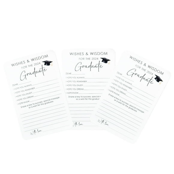 5Pcs Graduation Wish Card, Fufafayo Graduation Wish Card Set, Gold List Title Greeting Card for Graduates, Wishing Card Suggestion Card for Graduation Party, Memorable Keepsake for Friends And Family