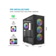 thumbnail image 2 of SAMA S40 Black ATX Mid Tower Case - High Airflow, 4x 120mm ARGB PWM Fans, Tempered Glass, Mesh Front, Type-C, Supports ATX/M-ATX/ITX & 4090 GPUs - Computer Case, 2 of 7