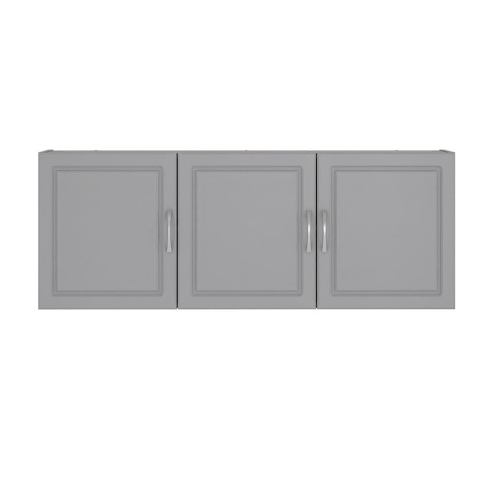 Pemberly Row Contemporary Transitional 54" Wall Cabinet in Gray