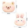 thumbnail image 6 of Rabbit Bear Head Pillow Plushie PP Cotton Filling Lovely Animal Doll Hand Warmer Decor Fluffy Office Nap Pillow Car Living Room Sofa Cushion Kids Girls Gift, 6 of 8