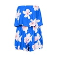 thumbnail image 4 of VNKIDY Womens Strapless Tube Top Ruffle Overlay Floral Print Elastic Waist Loose Fit Short Jumpsuit Lightweight Breathable Summer Beach Vacation Casual Romper For Ladies XXL, 4 of 4