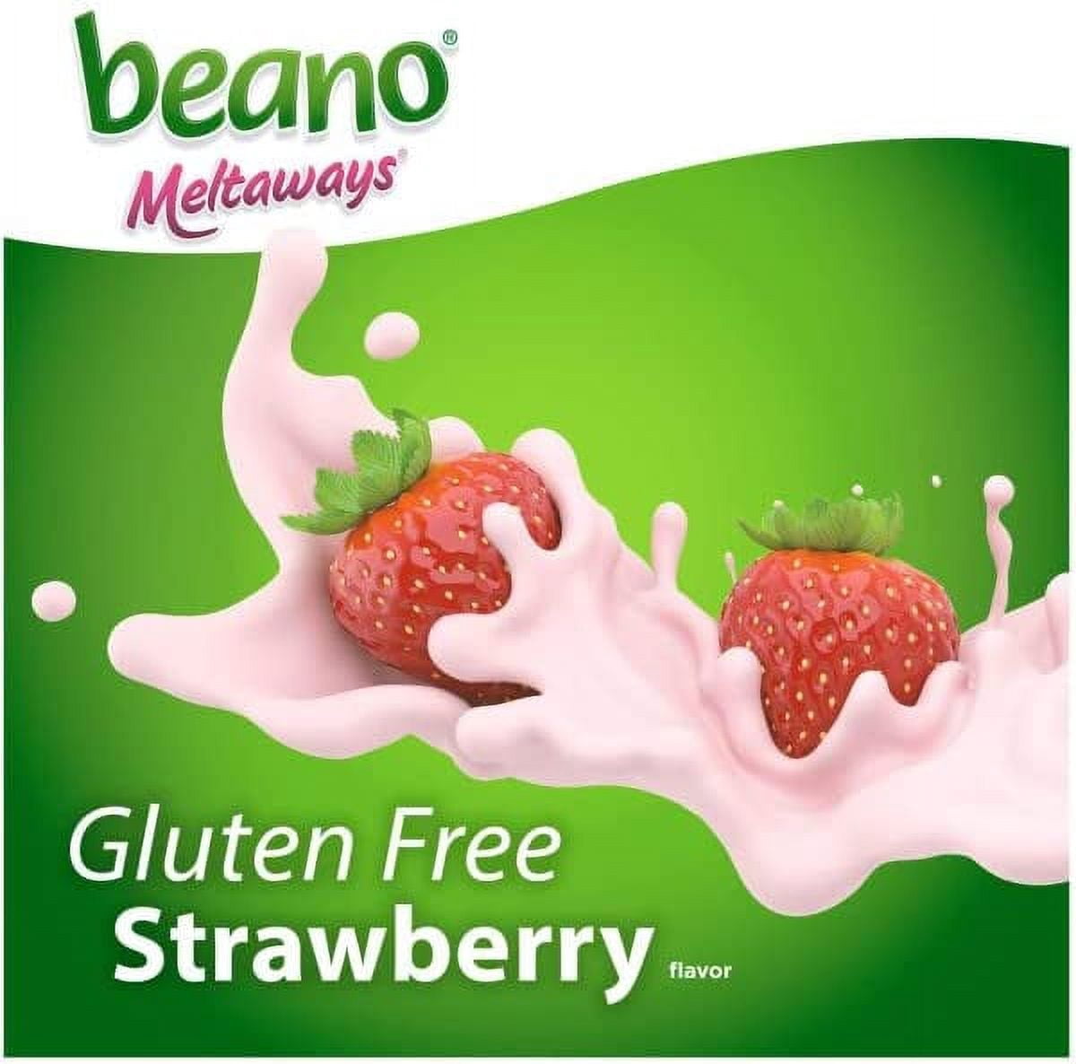 Beano Meltaways, Gas Prevention & Digestive Enzyme Supplement, Strawberry Flavor, 15 Count - 7 Pack