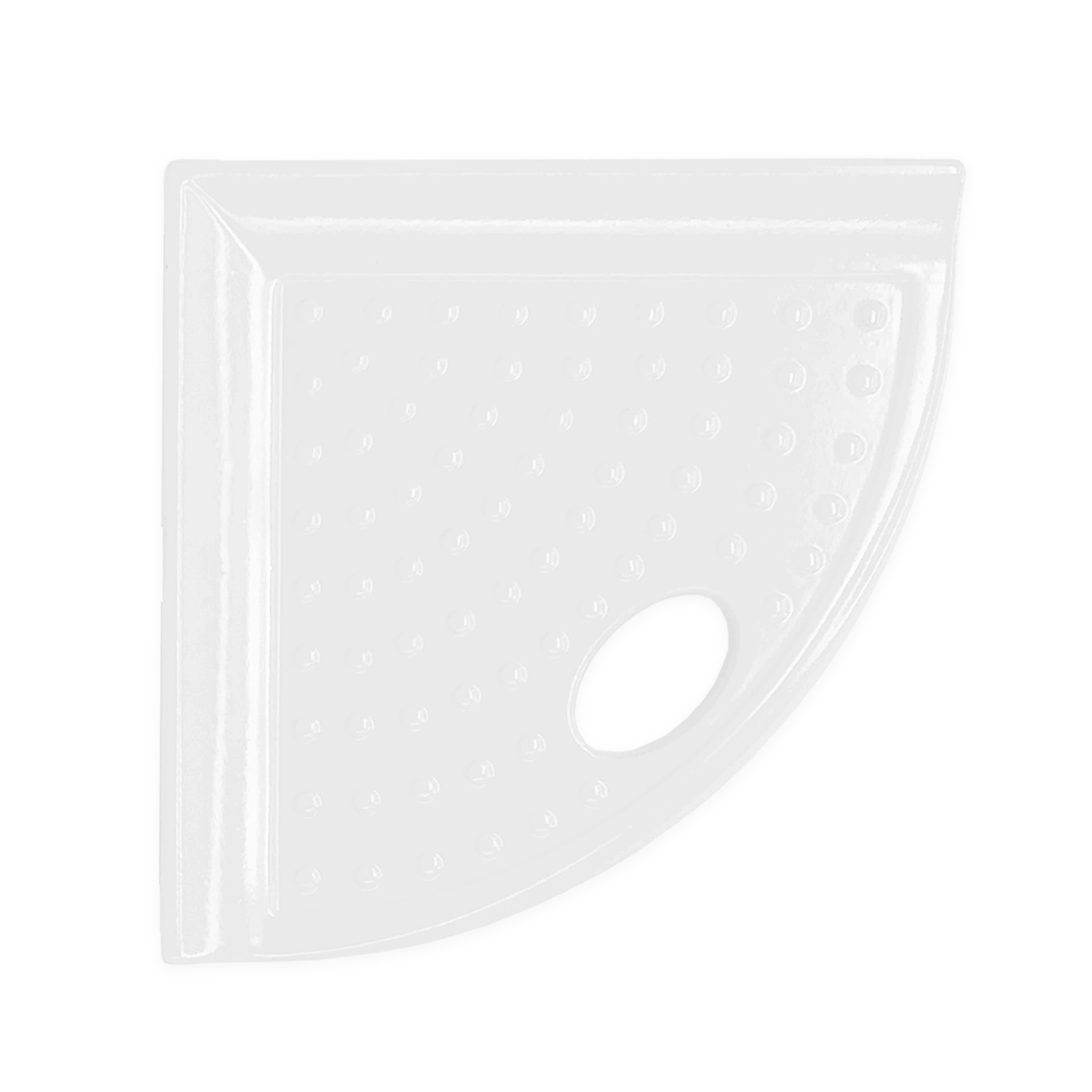 Questech Décor Shower Shelf, 5" Metro Flatback Footrest, Bright White