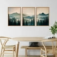 thumbnail image 3 of Mountain Woodcut Nature d Canvas Wall Art Set,Vintage Pine Tree Wall Decor, Country Wilderness Forest Wall Painting,Modern Navy blue Art Prints for Living Room,Bedroom,Farmhouse - 24"x36"x3, 3 of 7