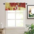 thumbnail image 2 of Winter Snowman with Scarf Valances for Windows Merry Christmas Tree Red Gift Leaf Rod Pocket Curtain Valance Window Treatment Short Curtains for Kitchen Living Room, 58"x16", 2 of 5