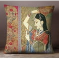 thumbnail image 1 of S4Sassy Home Decorative Multicolor Mughal Banithani Print Pillow Square Cushion Cover -12 x 12 Inches, 1 of 4