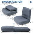 thumbnail image 6 of Pellebant  Gaming Chair Folding Adjustable Sofa, Bluish Gray, 6 of 8