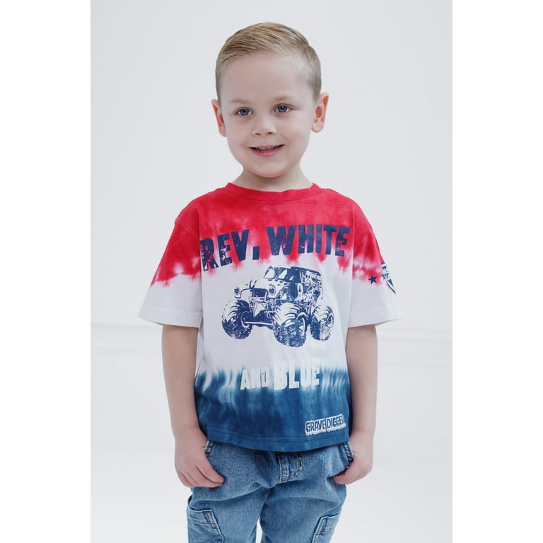 Monster Jam Grave Digger July 4th Kids Tie-Dye Tee photo 2