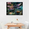 thumbnail image 2 of PIKWEEK Canvas Wall Art Abstract Teal Blue Dragonfly The Picture Animal Painting on Canvas Modern Home Office Wall Decoration Artwork Stretched and Framed Ready to Hang, 2 of 4