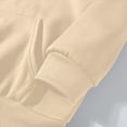 thumbnail image 5 of Domzest Plus Size Womens Sweatshirt Full-Zip Long Sleeve 3X-5X Hoodie Winter Light Fat Fleece Drawstring Oversize Sweatshirt Y2k with Pocket Jacket Beige XL-Large, 5 of 6