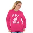 thumbnail image 3 of Scary Vegan Bunny Rabbit Vegetarian Sweatshirt for Men or Women Brisco Brands S, 3 of 5