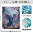thumbnail image 3 of Diamond Art Kit for Adults, Adorable Blue Elephant Blossoms Diamond Painting for Adults Beginners, 5D DIY Diamond Art Painting Kits, Colorful Diamond Painting Craft for Home Decor 12x16, 3 of 7