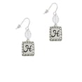 thumbnail image 2 of Delight Jewelry Silvertone Pebble Border Initial - H Silvertone Leaf French Earrings, 2 of 5