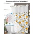 thumbnail image 6 of No Hook Shower Curtain with Snap-in Liner, Spring Daisy Waterproof Fabric Bathroom Curtains, Country Watercolor Yellow White Floral Leaf Bath Curtains & Mesh Top Window Stall 48"x72", 6 of 9