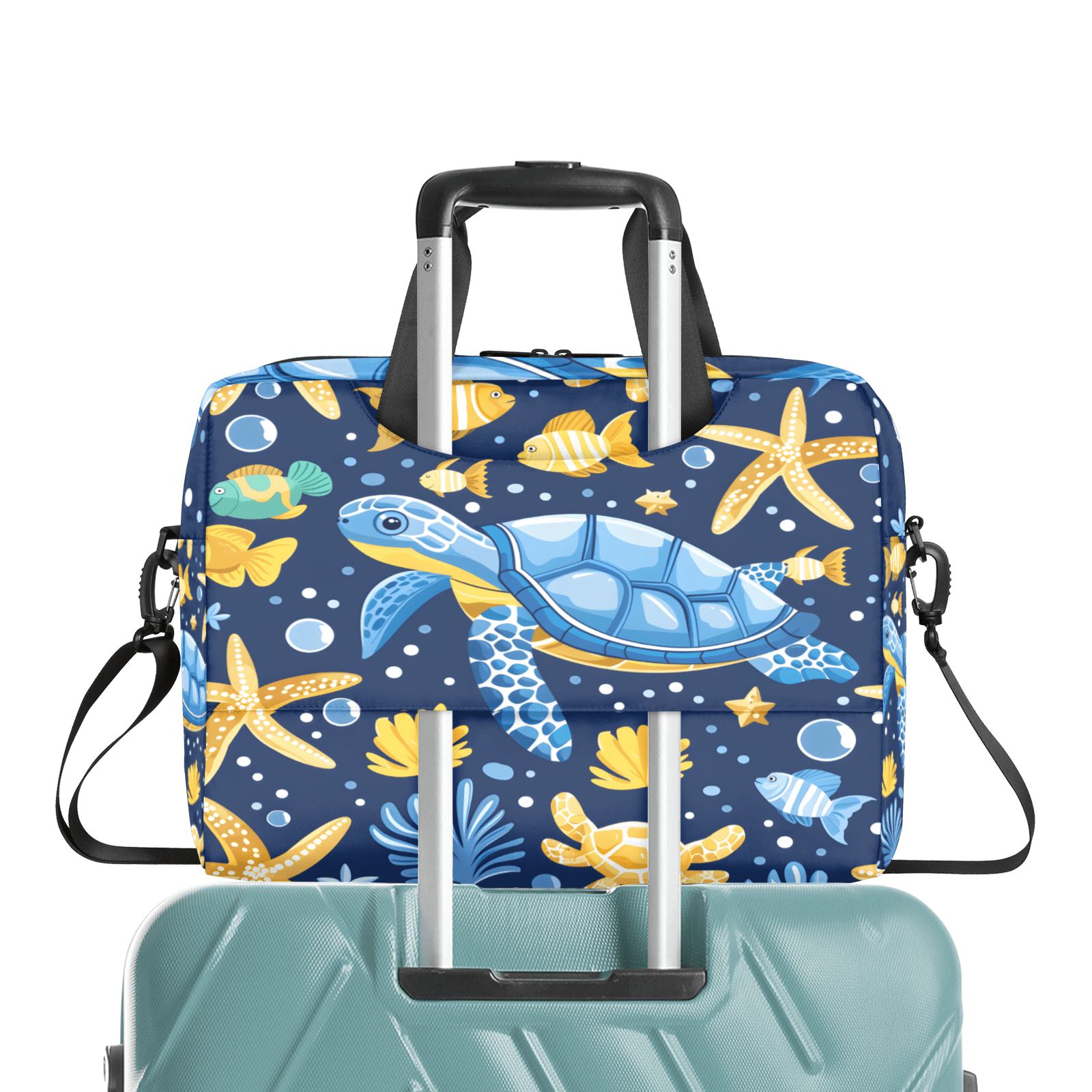 Herdesigns Sea Turtle Laptop Bag for Women Men, Computer Case Briefcase Messenger Bags, 15-15.6 inch Laptop Sleeve Shoulder Bag