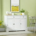 thumbnail image 2 of Wooden Sideboards HOMCOM Sideboard Buffet Cabinet, Modern Kitchen Cabinet with 2 Drawers and Adjustable Shelves, Coffee Bar Cabinet, White,Sideboards With Storage, 2 of 9