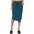 thumbnail image 1 of Jupe Midi Extensible en Jersey avec Cordon de Serrage et Ourlet Dauphin pour Femmes, 1 of 7