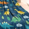 thumbnail image 3 of DarkBlue Cartoon Dinosaurs Leaves Clouds Pattern Blanket,Comfortable Soft Flannel Throw Blanket,All Season,Warm Lightweight Blankets for Sofa Bed Couch Living Room Chair,30"x40", 3 of 4