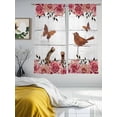 thumbnail image 4 of Pink Roses Birds Sheer Curtains 63 Inches Length 2 Panels Set, Window Sheer Curtains for Living Room/Bedroom, Spring Floral Butterflies Gray Wooden Light Filtering Rod Pocket Curtain 52''x63''x2, 4 of 8