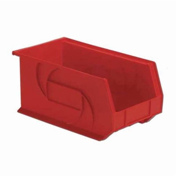 Hang & Stack Storage Bin, Plastic, Red, 7 in H, 8 1/4 in W, 14 3/4 in L