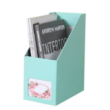 - Creative DIY Paper Bookshelf Bookend Classroom Office Desktop Books Files Storage Box - Mint Green