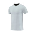 thumbnail image 1 of Camiseta Deportiva de Color Sólido de los Hombres, Top de Manga Corta Respirable Hielo de Verano para Correr Al Aire Libre Y Desgaste Casual, Camiseta Atlética de Humedad, 1 of 4