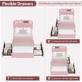 thumbnail image 4 of Eastvita ' Twin XL Size Bed Frame - Boucle Platform with Storage Drawers Bookcase Headboard Noise-Free No Box Spring Needed (Pink), 4 of 6