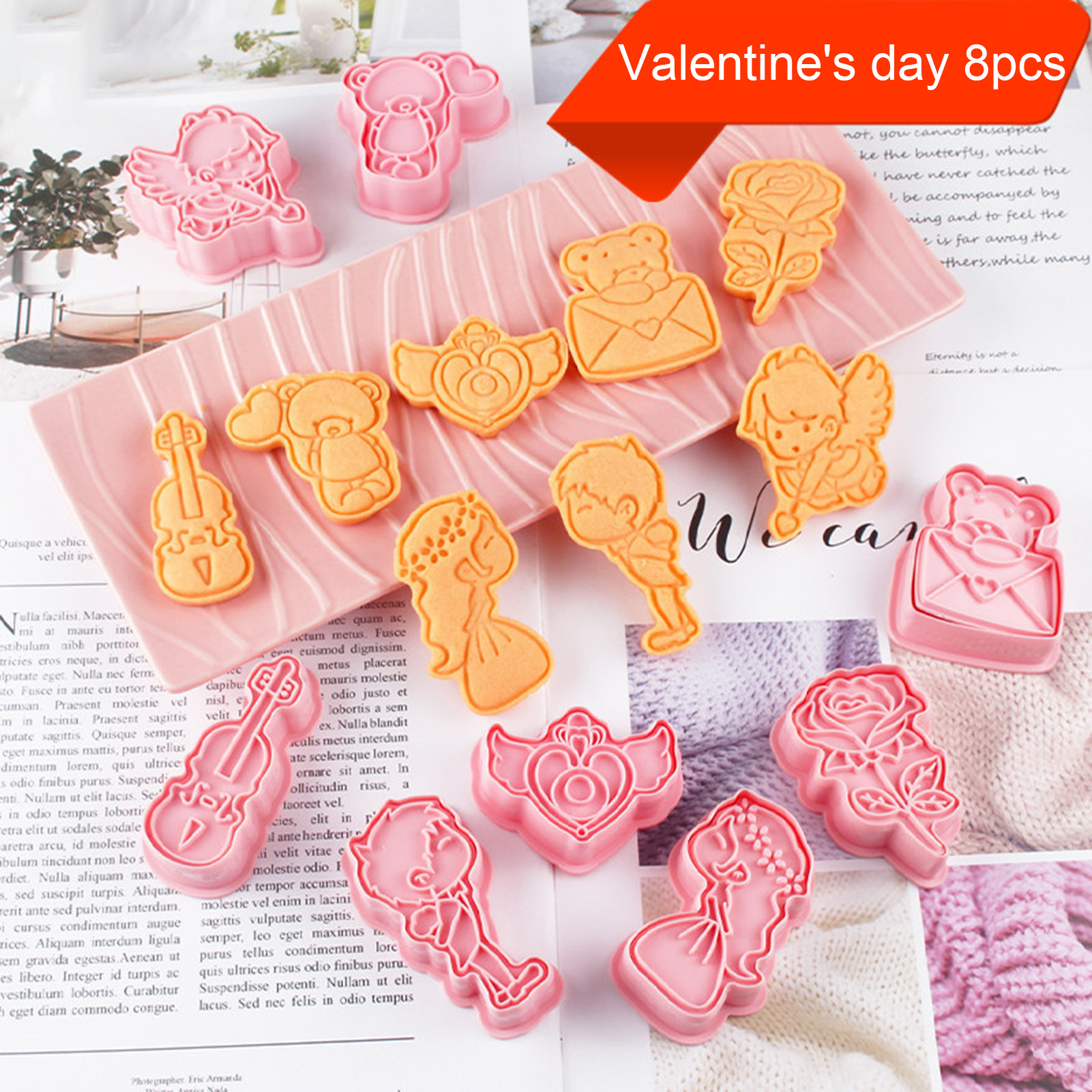 XWQ 1 Set Couples Pattern Cookie Cutters DIY PP Valentines Day Biscuit  Molds Kitchen Tools