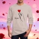 thumbnail image 1 of Ceisia Men's Romantic Red Heart "For You" T-Shirt | Relaxed Long-Sleeve Crewneck Spring Casual Top Gift, 1 of 5