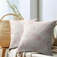 thumbnail image 4 of Pink Floral Pillow Covers 16x16 Inch Set of 2 Light Pink and Cream Chinoiserie Flower Outdoor Decorative Throw Pillows Vintage Rustic Toile Pillowcases Cushion Covers for Couch Home Decor, 4 of 4