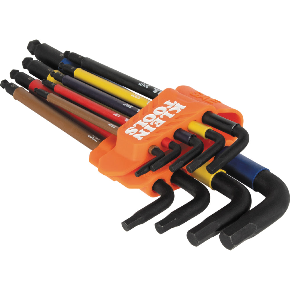 Klein Tools Color-Coded Sae Hex Key Set 9Pc