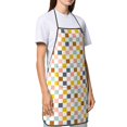 thumbnail image 4 of Easygdp Colorful Checkered 1 Apron Waterdrop Resistant with 2 Pockets,Oil Resistant Cooking Kitchen Chef Apron for Women Men, 4 of 7
