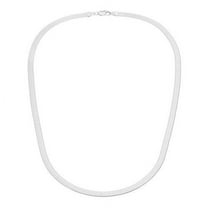 14K White Gold Filled Solid Herringbone Flat Necklace 18"
