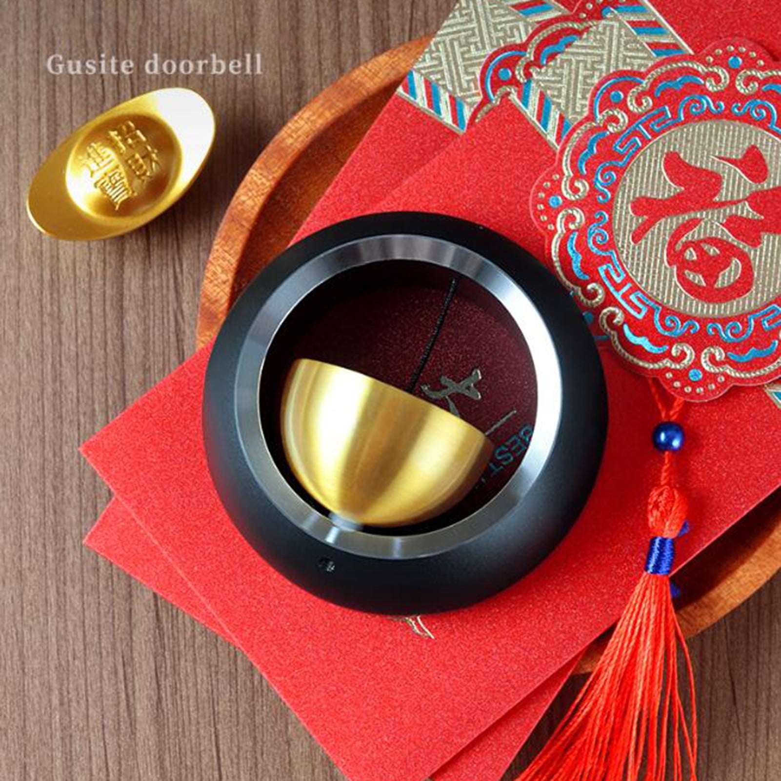 Eoperou Metal Shopkeepers Bell Loud Sound Front Door Hanging Aluminum Bass Bell Wind Chime Door Opening Doorbell Home Office Coffee Shop Entrance Decoration