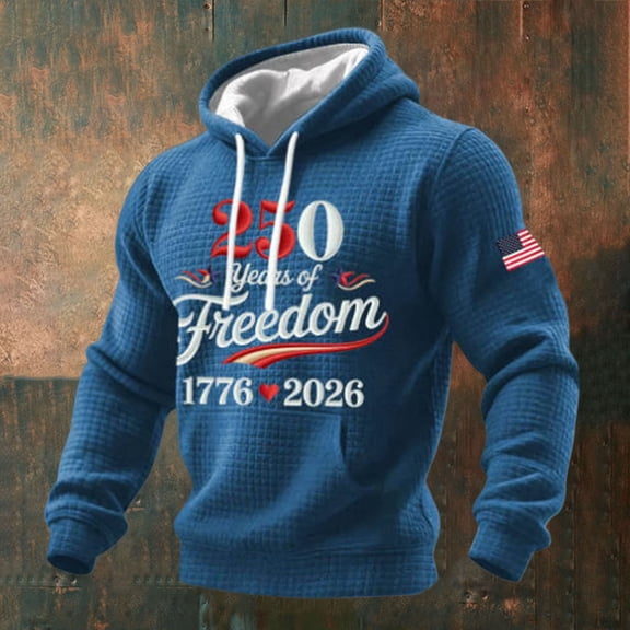 America 250th Anniversary Mens America 250 Flag Printed Sweatshirts 250 Years of Fourth of July Hoodie