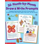 Angle View: 50 Month-By-Month Draw & Write Prompts : Grades K-2 (Paperback)