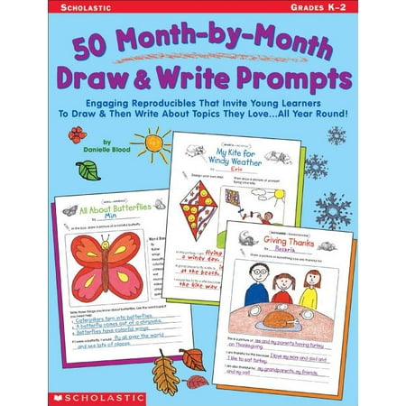 50 Month-By-Month Draw & Write Prompts : Grades K-2 (Paperback)