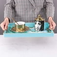 Zosenley Decorative Tray, Rectangular Plastic Tray with Handles, Modern Vanity Tray and Serving
