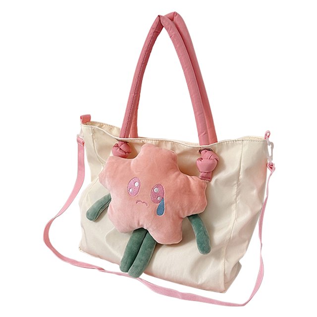 Bolsos de mano para mujer, bonitos dibujos animados, suaves, grandes, para mujer, bolso de mano para mujer (blanco) Likrtyny Para Estrenar