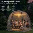 thumbnail image 3 of TABU Screen House Tent, 12x12ft Pop up Screen Tent, 8-10 Person Screened Canopy Tent with Carry Bag for Backyard & Outdoor Activities, 3 of 9